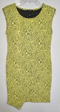 Kiind Of Yasmeen Womens Yellow Envelope Shift Dress-Size Small